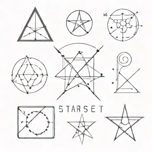 starset-divisions-album-star-logo, Pleiades-dots-styled tattoo design idea