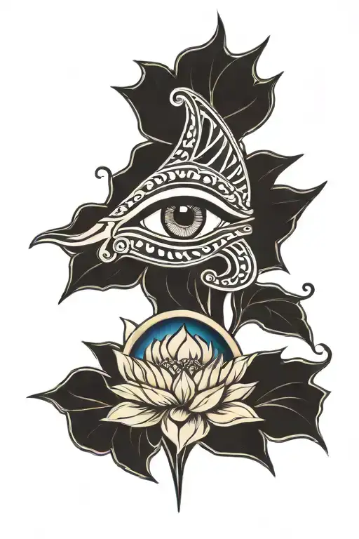 Eye of horus blue lotus tattoo design idea