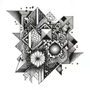 An abstract geometric design incorporating elements that represent your dad's favorite things, creating a unique and personal tattoo tattoo design idea