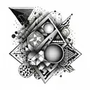 An abstract geometric design incorporating elements that represent your dad's favorite things, creating a unique and personal tattoo tattoo design idea