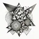 An abstract geometric design incorporating elements that represent your dad's favorite things, creating a unique and personal tattoo tattoo design idea