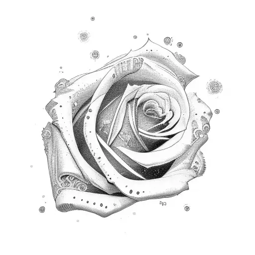 semicolon rose tattoo design idea