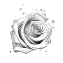 semicolon rose tattoo design idea