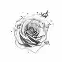 semicolon rose tattoo design idea