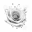 semicolon rose tattoo design idea