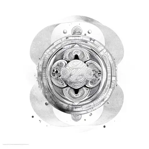 turtle with yin yang shell tattoo design idea