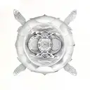 turtle with yin yang shell tattoo design idea