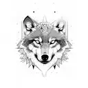 wolf with eagle  tattoo design idea