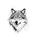 wolf with eagle  tattoo design idea