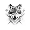 wolf with eagle  tattoo design idea