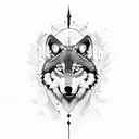 wolf with eagle  tattoo design idea