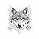 wolf, eagle,roses,nature, tattoo design idea