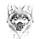 wolf, eagle,roses,nature, tattoo design idea