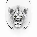Lion with 3 cubs tattoo design idea
