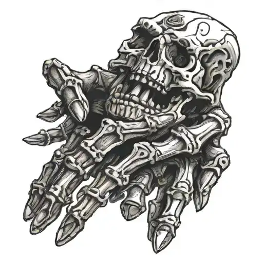 skeleton hand giving a ring to a normal hand  tattoo design idea