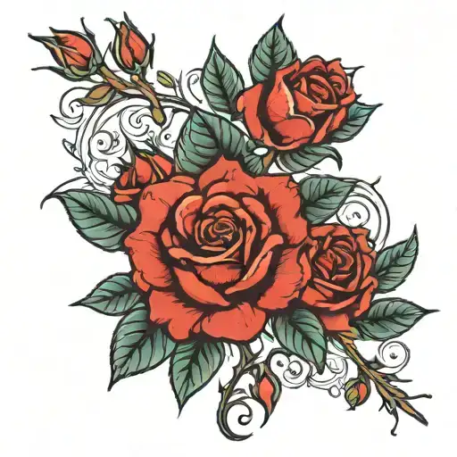 roses with the name Adriana  tattoo design idea