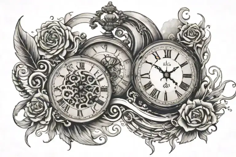 tide and time wait for no man   tattoo design idea