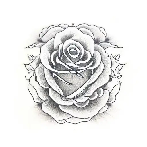 Blonde female, Dagger, Roses tattoo design idea