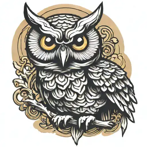 evil owl   tattoo design idea