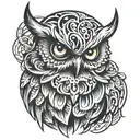 evil owl   tattoo design idea