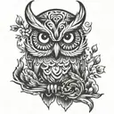 evil owl   tattoo design idea