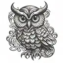 evil owl   tattoo design idea