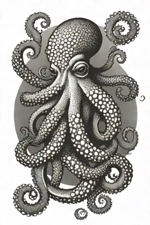 Octopus shadow japanese style  tattoo design idea