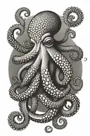 Octopus shadow japanese style  tattoo design idea