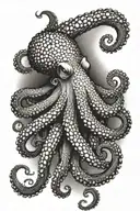 Octopus shadow japanese style  tattoo design idea