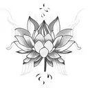 Three delicate lotus flowers, each representing one of the lead's daughters, with their names incorporated in a subtle way tattoo design idea