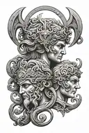 janus god symbol tattoo design idea