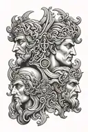 janus god symbol tattoo design idea