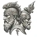 janus roman god tattoo design idea