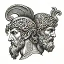 janus roman god tattoo design idea