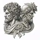 janus roman god tattoo design idea