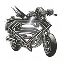 superman symbol with spot light rays coming tattoo design idea