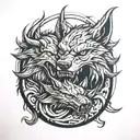 Fenrir bites off Tyr's hand tattoo design idea