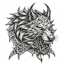 Fenrir bites off Tyr's hand tattoo design idea