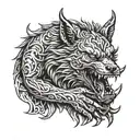 Fenrir bites off Tyr's hand tattoo design idea