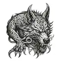 Fenrir bites off Tyr's hand tattoo design idea