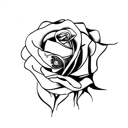 emo rose dark punk  tattoo design idea
