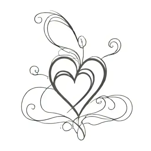 double heart tattoo design idea