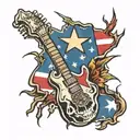 grateful dead lightning bolt with texas flag   tattoo design idea
