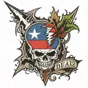 grateful dead lightning bolt with texas flag   tattoo design idea