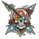 grateful dead lightning bolt with texas flag   tattoo design idea