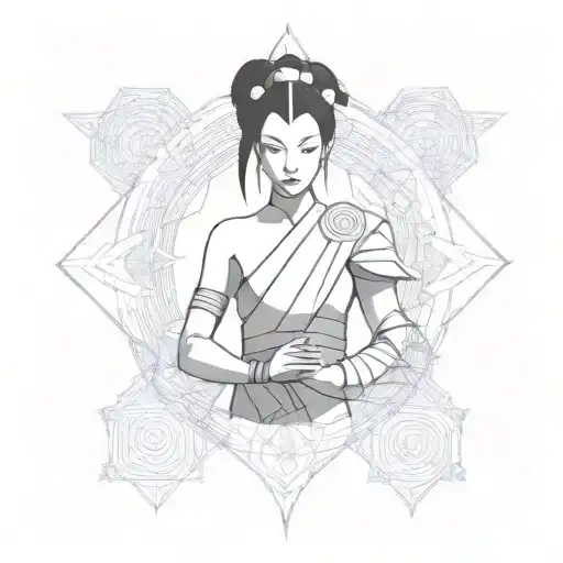 Yue from Avatar last air bender w moon tattoo design idea