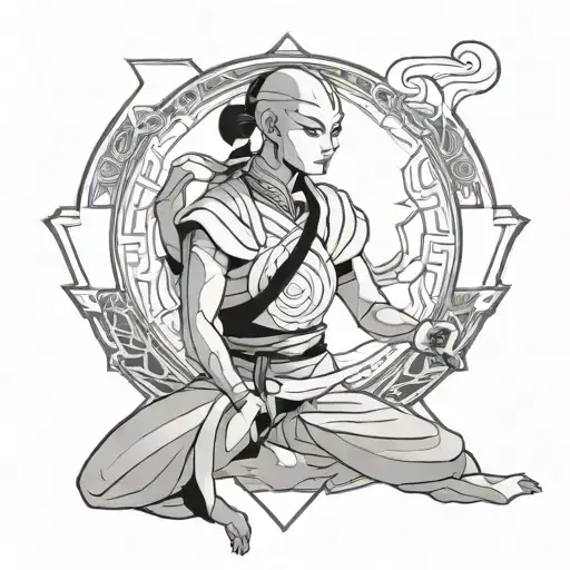 Yue from Avatar last air bender w moon tattoo design idea