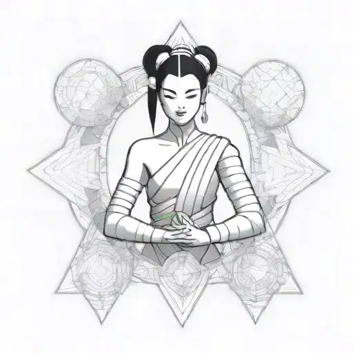 Yue from Avatar last air bender w moon tattoo design idea