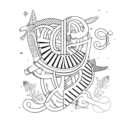 letters S I L N combined tattoo design idea