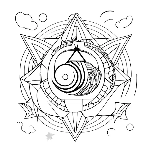 mountain moon cloud star tattoo design idea